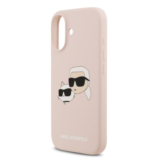 Husa Karl Lagerfeld Liquid Silicone Double Heads MagSafe pentru iPhone 17, Roz (Bakr, KLHMP17SSKCHPPLP) by www.silkase.ro