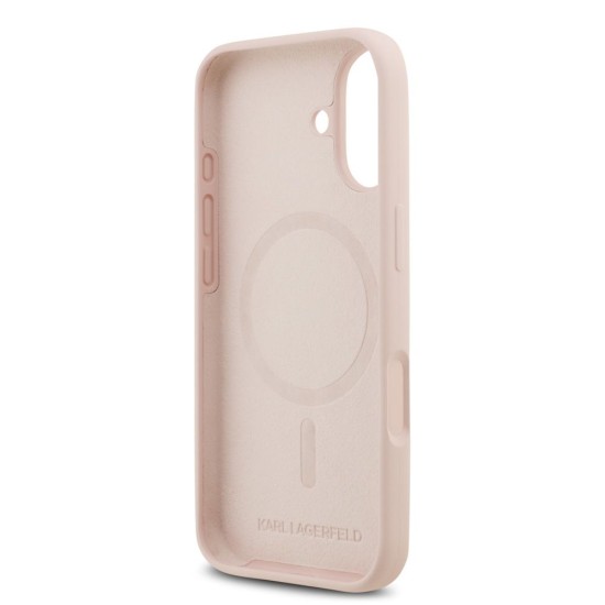 Husa Karl Lagerfeld Liquid Silicone Double Heads MagSafe pentru iPhone 17, Roz (Bakr, KLHMP17SSKCHPPLP) by www.silkase.ro