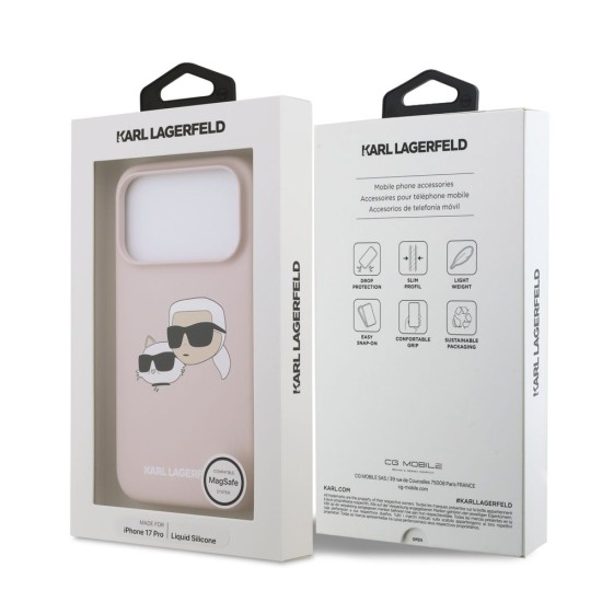 Husă Karl Lagerfeld Liquid Silicone Double Heads MagSafe pentru iPhone 17 Pro Roz Husă Karl Lagerfeld Liquid Silicone Double Heads MagSafe pentru iPhone 17 Pro Roz (Bakr, KLHMP17LSKCHPPLP) by www.silkase.ro