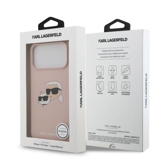 Husă Karl Lagerfeld Liquid Silicone Double Heads MagSafe pentru iPhone 17 Pro Max Roz Husă Karl Lagerfeld Liquid Silicone Double Heads MagSafe pentru iPhone 17 Pro Max Roz (Bakr, KLHMP17XSKCHPPLP) by www.silkase.ro