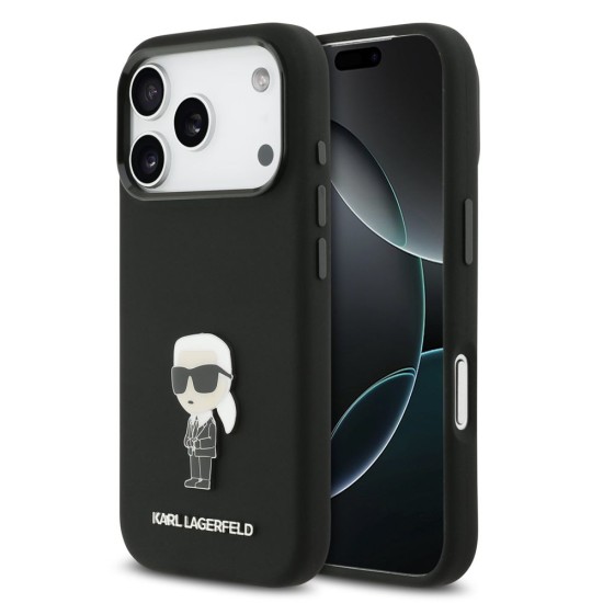 Husa Karl Lagerfeld Liquid Silicone Metal Ikonik pentru iPhone 17 Pro, Neagra Husa Karl Lagerfeld Liquid Silicone Metal Ikonik pentru iPhone 17 Pro, Neagra (Bakr, KLHCP17LSMHKNPK) by www.silkase.ro