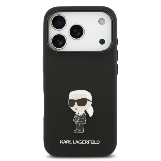 Husa Karl Lagerfeld Liquid Silicone Metal Ikonik pentru iPhone 17 Pro, Neagra Husa Karl Lagerfeld Liquid Silicone Metal Ikonik pentru iPhone 17 Pro, Neagra (Bakr, KLHCP17LSMHKNPK) by www.silkase.ro