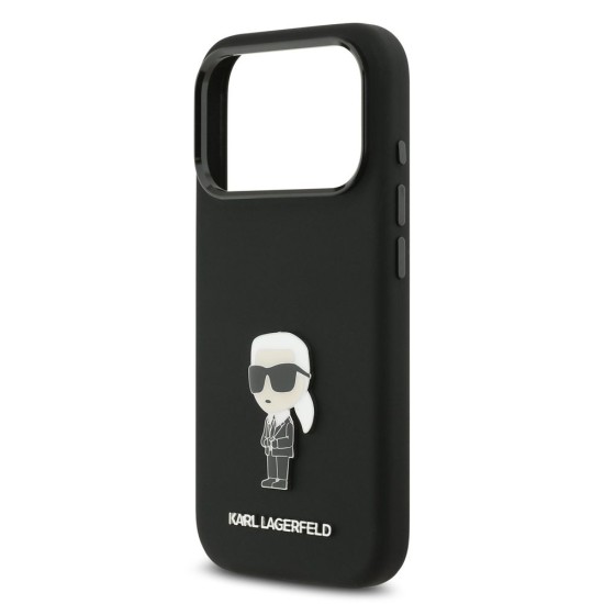 Husa Karl Lagerfeld Liquid Silicone Metal Ikonik pentru iPhone 17 Pro, Neagra Husa Karl Lagerfeld Liquid Silicone Metal Ikonik pentru iPhone 17 Pro, Neagra (Bakr, KLHCP17LSMHKNPK) by www.silkase.ro