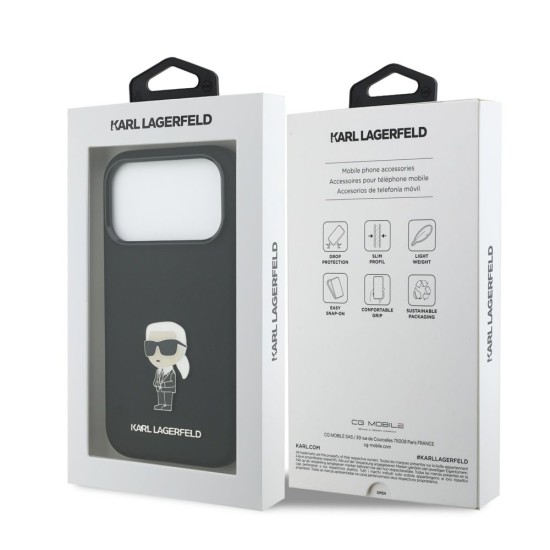 Husa Karl Lagerfeld Liquid Silicone Metal Ikonik pentru iPhone 17 Pro, Neagra Husa Karl Lagerfeld Liquid Silicone Metal Ikonik pentru iPhone 17 Pro, Neagra (Bakr, KLHCP17LSMHKNPK) by www.silkase.ro