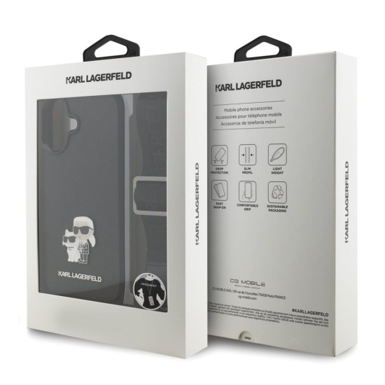 Husa Crossbody Karl Lagerfeld Saffiano Metal Karl and Choupette pentru iPhone 17, Neagra Husa Crossbody Karl Lagerfeld Saffiano Metal Karl and Choupette pentru iPhone 17, Neagra (Bakr, KLHCP17SSAKCPBK) by www.silkase.ro