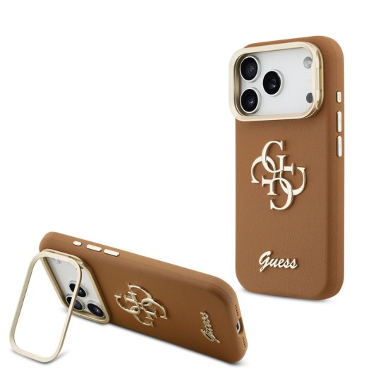Husa Guess PU Grained 4G Logo Stand Camera Frame pentru iPhone 17 Pro, Maro Husa Guess PU Grained 4G Logo Stand Camera Frame pentru iPhone 17 Pro, Maro (Bakr, GUHCP17LPCS4GSW) by www.silkase.ro