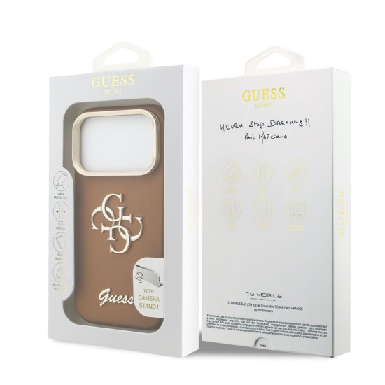 Husa Guess PU Grained 4G Logo Stand Camera Frame pentru iPhone 17 Pro, Maro Husa Guess PU Grained 4G Logo Stand Camera Frame pentru iPhone 17 Pro, Maro (Bakr, GUHCP17LPCS4GSW) by www.silkase.ro