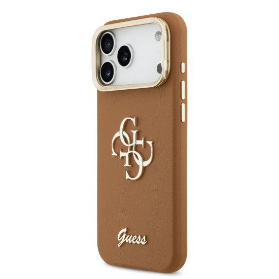 Husa Guess PU Grained 4G Logo Stand Camera Frame pentru iPhone 17 Pro Max, Maro Husa Guess PU Grained 4G Logo Stand Camera Frame pentru iPhone 17 Pro Max, Maro (Bakr, GUHCP17XPCS4GSW) by www.silkase.ro