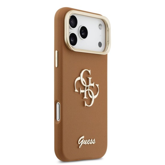 Husa Guess PU Grained 4G Logo Stand Camera Frame pentru iPhone 17 Pro Max, Maro Husa Guess PU Grained 4G Logo Stand Camera Frame pentru iPhone 17 Pro Max, Maro (Bakr, GUHCP17XPCS4GSW) by www.silkase.ro