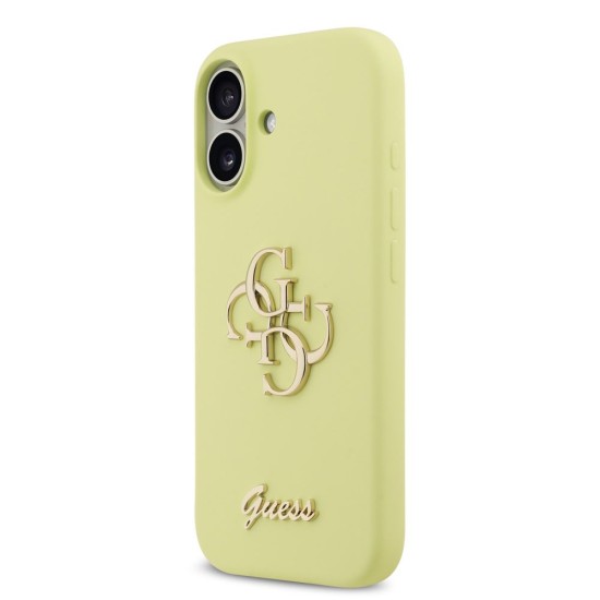 Husa Guess Liquid Silicone 4G Metal Logo pentru iPhone 17, Galbena Husa Guess Liquid Silicone 4G Metal Logo pentru iPhone 17, Galbena (Bakr, GUHCP17SSC4GLMY) by www.silkase.ro