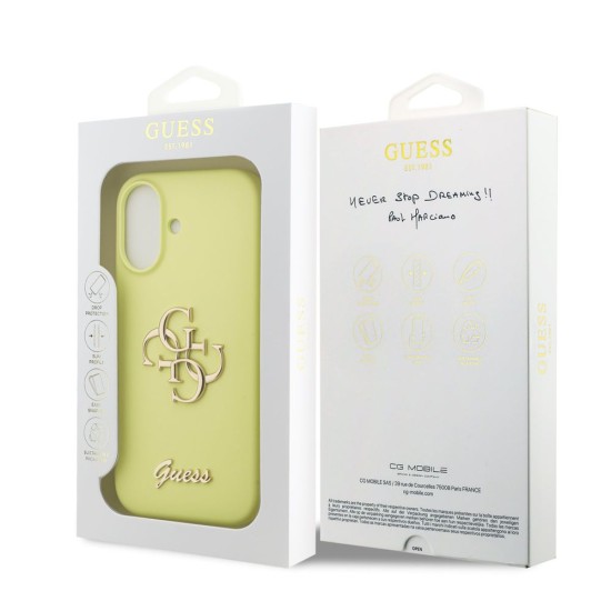 Husa Guess Liquid Silicone 4G Metal Logo pentru iPhone 17, Galbena Husa Guess Liquid Silicone 4G Metal Logo pentru iPhone 17, Galbena (Bakr, GUHCP17SSC4GLMY) by www.silkase.ro