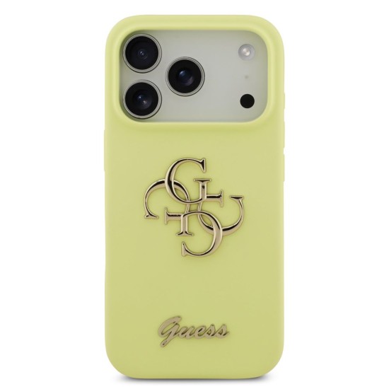 Husa Guess Liquid Silicone 4G Metal Logo pentru iPhone 17 Pro, Galbena Husa Guess Liquid Silicone 4G Metal Logo pentru iPhone 17 Pro, Galbena (Bakr, GUHCP17LSC4GLMY) by www.silkase.ro