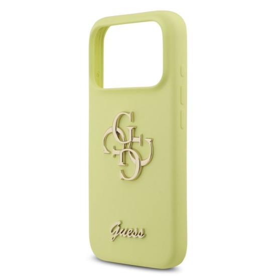 Husa Guess Liquid Silicone 4G Metal Logo pentru iPhone 17 Pro, Galbena Husa Guess Liquid Silicone 4G Metal Logo pentru iPhone 17 Pro, Galbena (Bakr, GUHCP17LSC4GLMY) by www.silkase.ro