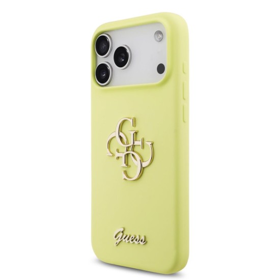 Husa Guess Liquid Silicone 4G Metal Logo pentru iPhone 17 Pro Max, Galbena Husa Guess Liquid Silicone 4G Metal Logo pentru iPhone 17 Pro Max, Galbena (Bakr, GUHCP17XSC4GLMY) by www.silkase.ro