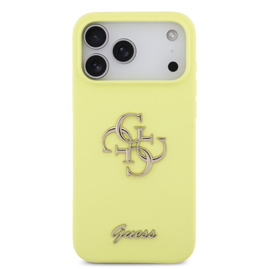 Husa Guess Liquid Silicone 4G Metal Logo pentru iPhone 17 Pro Max, Galbena Husa Guess Liquid Silicone 4G Metal Logo pentru iPhone 17 Pro Max, Galbena (Bakr, GUHCP17XSC4GLMY) by www.silkase.ro