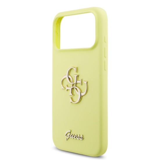Husa Guess Liquid Silicone 4G Metal Logo pentru iPhone 17 Pro Max, Galbena Husa Guess Liquid Silicone 4G Metal Logo pentru iPhone 17 Pro Max, Galbena (Bakr, GUHCP17XSC4GLMY) by www.silkase.ro