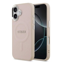 Husa Guess PU Saffiano MagSafe pentru iPhone 17, Roz