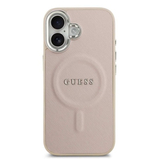 Husa Guess PU Saffiano MagSafe pentru iPhone 17, Roz (Bakr, GUHMP17SPSAREGSP) by www.silkase.ro
