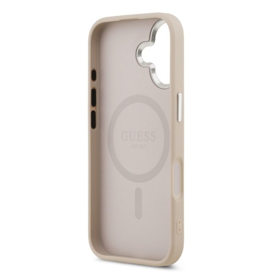 Husa Guess PU Saffiano MagSafe pentru iPhone 17, Roz (Bakr, GUHMP17SPSAREGSP) by www.silkase.ro