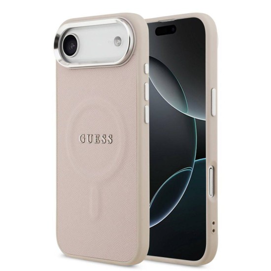 Husa Guess PU Saffiano MagSafe pentru iPhone Air, Roz (Bakr, GUHMP17MPSAREGSP) by www.silkase.ro