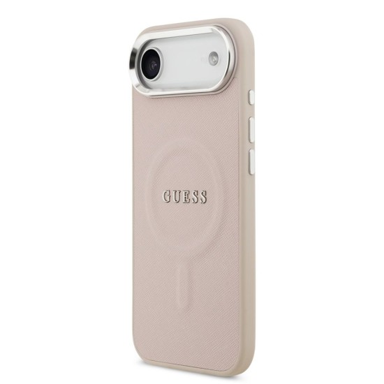 Husa Guess PU Saffiano MagSafe pentru iPhone Air, Roz (Bakr, GUHMP17MPSAREGSP) by www.silkase.ro