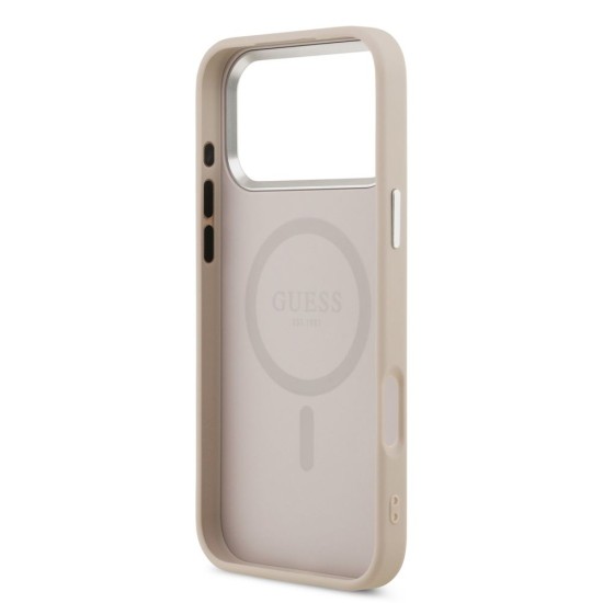 Husa Guess PU Saffiano MagSafe pentru iPhone 17 Pro Max, Roz (Bakr, GUHMP17XPSAREGSP) by www.silkase.ro