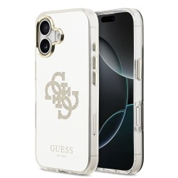 Husa Guess Mirror 4G Glitter Logo MagSafe pentru iPhone 17, Aurie