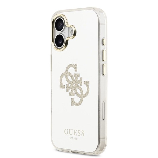 Husa Guess Mirror 4G Glitter Logo MagSafe pentru iPhone 17, Aurie (Bakr, GUHMP17SHMR4GDG) by www.silkase.ro