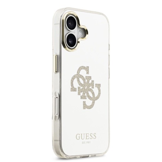 Husa Guess Mirror 4G Glitter Logo MagSafe pentru iPhone 17, Aurie (Bakr, GUHMP17SHMR4GDG) by www.silkase.ro