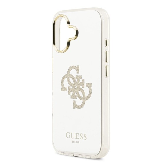Husa Guess Mirror 4G Glitter Logo MagSafe pentru iPhone 17, Aurie (Bakr, GUHMP17SHMR4GDG) by www.silkase.ro