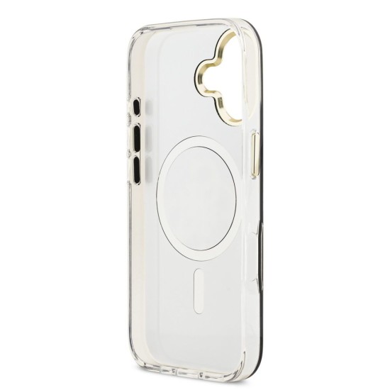 Husa Guess Mirror 4G Glitter Logo MagSafe pentru iPhone 17, Aurie (Bakr, GUHMP17SHMR4GDG) by www.silkase.ro