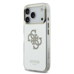 Husa Guess Mirror 4G Glitter Logo MagSafe pentru iPhone 17 Pro, Aurie