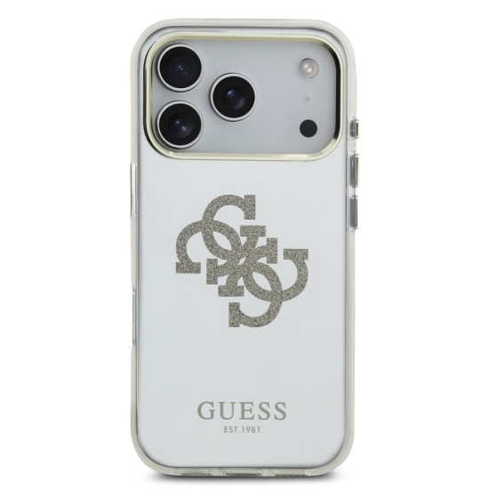 Husa Guess Mirror 4G Glitter Logo MagSafe pentru iPhone 17 Pro, Aurie (Bakr, GUHMP17LHMR4GDG) by www.silkase.ro