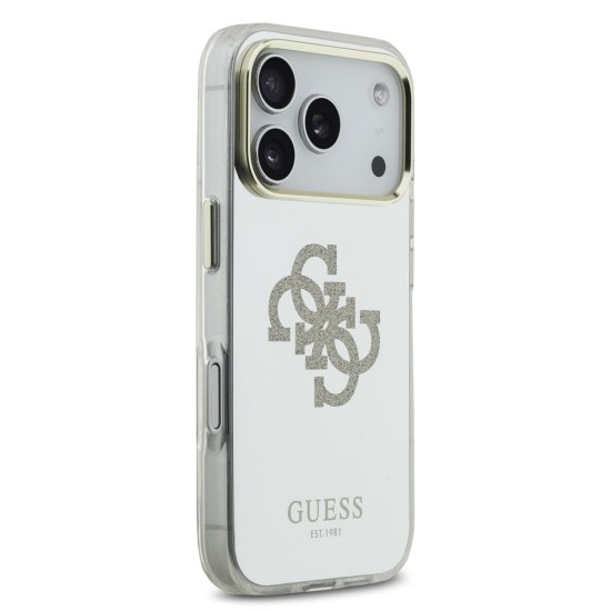 Husa Guess Mirror 4G Glitter Logo MagSafe pentru iPhone 17 Pro, Aurie (Bakr, GUHMP17LHMR4GDG) by www.silkase.ro