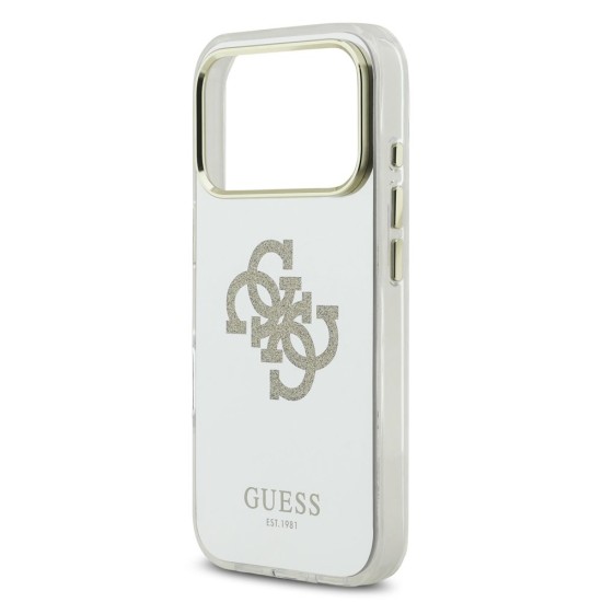 Husa Guess Mirror 4G Glitter Logo MagSafe pentru iPhone 17 Pro Max, Aurie (Bakr, GUHMP17XHMR4GDG) by www.silkase.ro