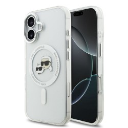 Husa Karl Lagerfeld IML K&CH Heads Metal Frame MagSafe pentru iPhone 17, Transparenta