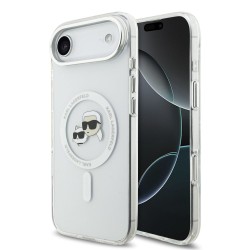 Husa Karl Lagerfeld IML K&CH Heads Metal Frame MagSafe pentru iPhone Air, Transparenta