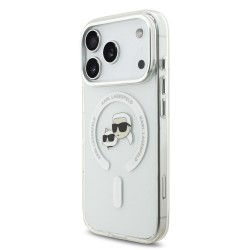 Husa Karl Lagerfeld IML K&CH Heads Metal Frame MagSafe pentru iPhone 17 Pro, Transparenta Husa Karl Lagerfeld IML K&CH Heads Metal Frame MagSafe pentru iPhone 17 Pro, Transparenta