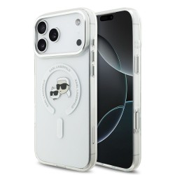 Husa Karl Lagerfeld IML K&CH Heads Metal Frame MagSafe pentru iPhone 17 Pro Max, Transparenta