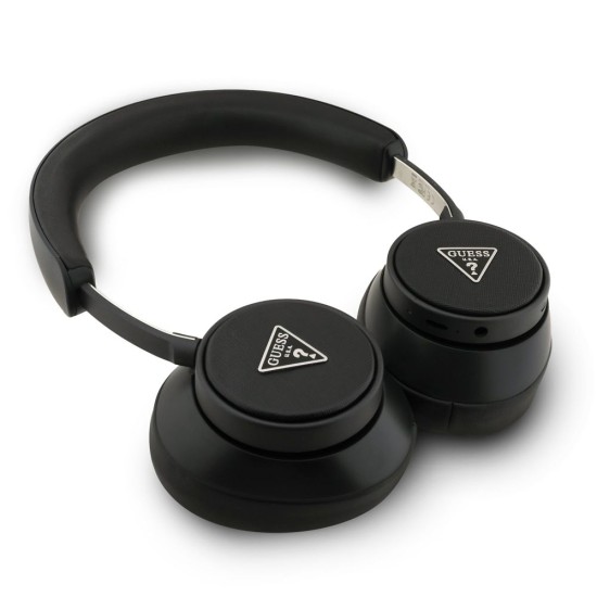 Căști Wireless Over-Ear Guess PU Saffiano Triangle Logo (ENC), Negre (Bakr, GUBHC15PGMRTRK) by www.silkase.ro