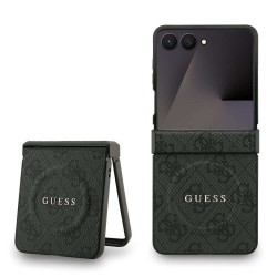 Husa Guess PU Leather 4G Colored Ring Magnetic pentru Samsung Galaxy Z Flip 7, Neagra