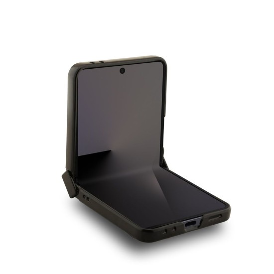 Husa Guess PU Leather 4G Colored Ring Magnetic pentru Samsung Galaxy Z Flip 7, Neagra (Bakr, GUHMZF7P4MSEGCK) by www.silkase.ro