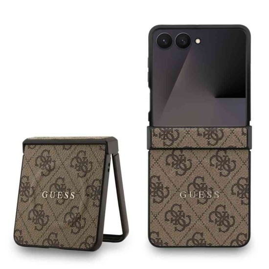 Husa Guess PU Leather 4G Colored Ring Magnetic pentru Samsung Galaxy Z Flip 7, Maro (Bakr, GUHMZF7P4MSEGCW) by www.silkase.ro