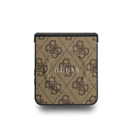 Husa Guess PU Leather 4G Colored Ring Magnetic pentru Samsung Galaxy Z Flip 7, Maro (Bakr, GUHMZF7P4MSEGCW) by www.silkase.ro
