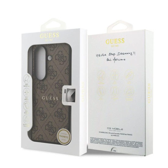 Husa Guess PU Leather 4G Colored Ring Magnetic pentru Samsung Galaxy Z Fold 7, Maro (Bakr, GUHMZFD7P4MSEGCW) by www.silkase.ro
