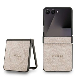Husa Guess PU Leather 4G Colored Ring Magnetic pentru Samsung Galaxy Z Flip 7, Roz