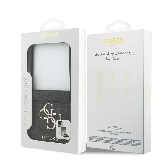 Husa Guess PU 4G Metal Logo pentru Samsung Galaxy Z Flip 7, Gri (Bakr, GUHCZF74GMGGR) by www.silkase.ro