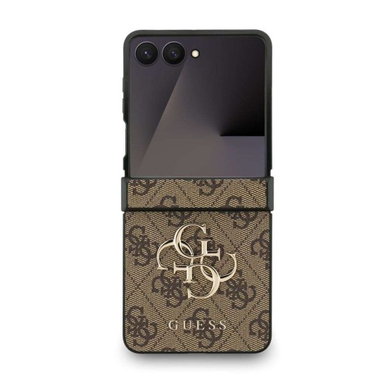 Husa Guess PU 4G Metal Logo pentru Samsung Galaxy Z Flip 7, Maro (Bakr, GUHCZF74GMGBR) by www.silkase.ro