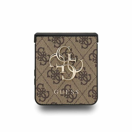 Husa Guess PU 4G Metal Logo pentru Samsung Galaxy Z Flip 7, Maro (Bakr, GUHCZF74GMGBR) by www.silkase.ro