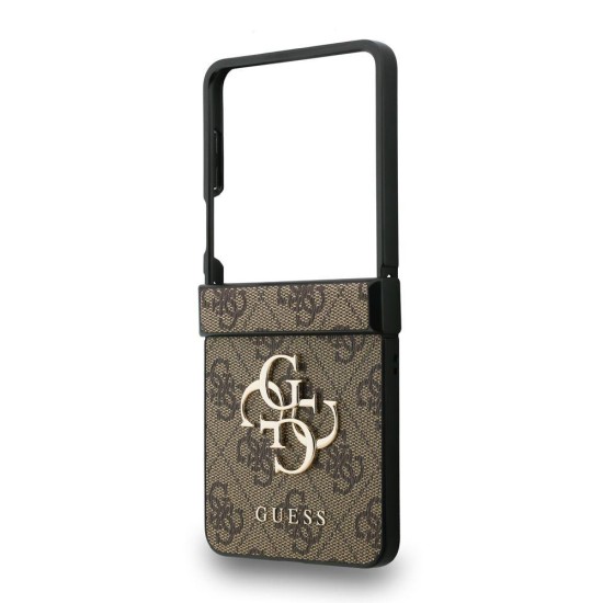 Husa Guess PU 4G Metal Logo pentru Samsung Galaxy Z Flip 7, Maro (Bakr, GUHCZF74GMGBR) by www.silkase.ro
